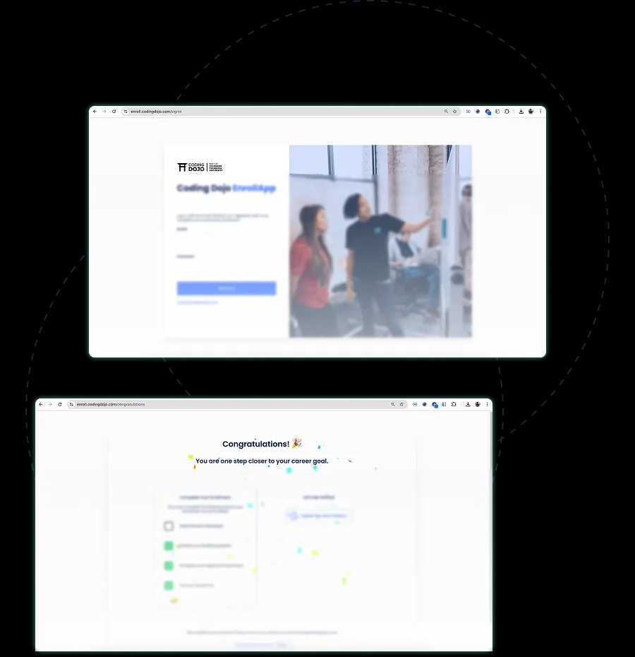 Enroll App sign in and enrollment interface